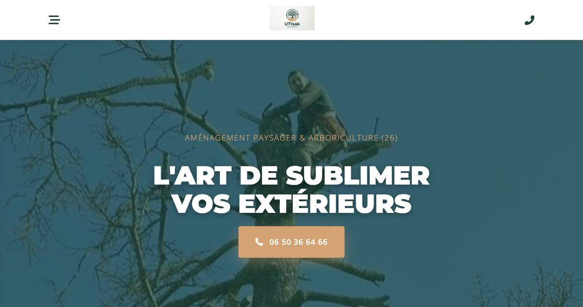 Page d'accueil du site UTIsak-élagage